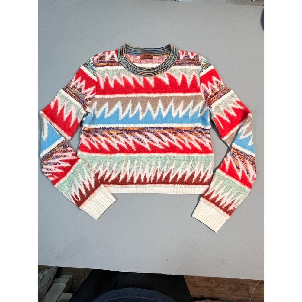VTG Missoni Sweater Multicolor‎ Spike Nordic Pattern Knit Unique Elegant Design
